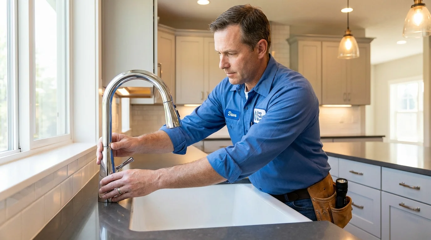 Kitchen faucet installation by Johns Plumbing LLC in New Holland